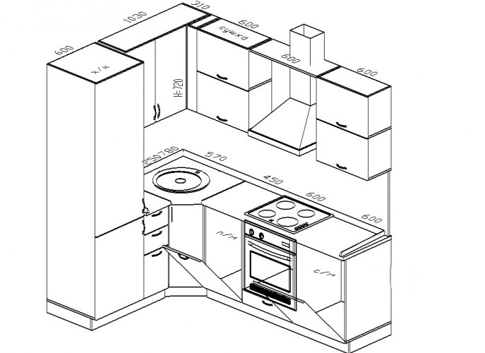 Дизайн Угловой Кухни 1600 На 1600